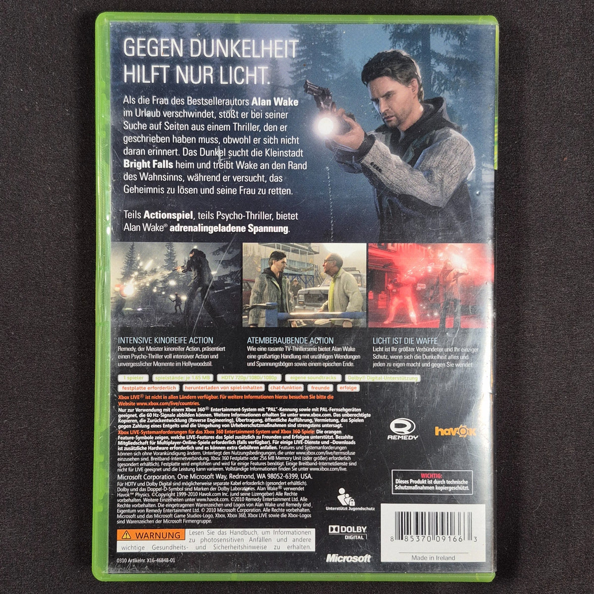 Alan Wake – Xbox 360 – Deutsch – Zustand Gut – Rückseite – NEVO Store