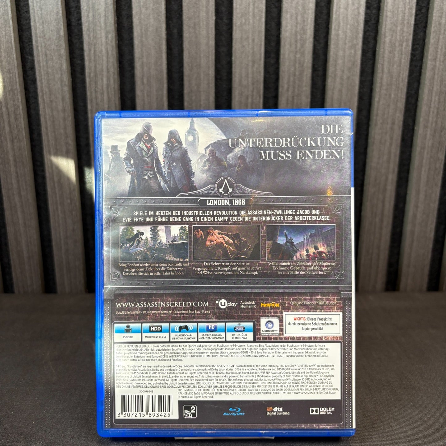 Assassins Creed Syndicate PS4 Cover Rückseite Detail