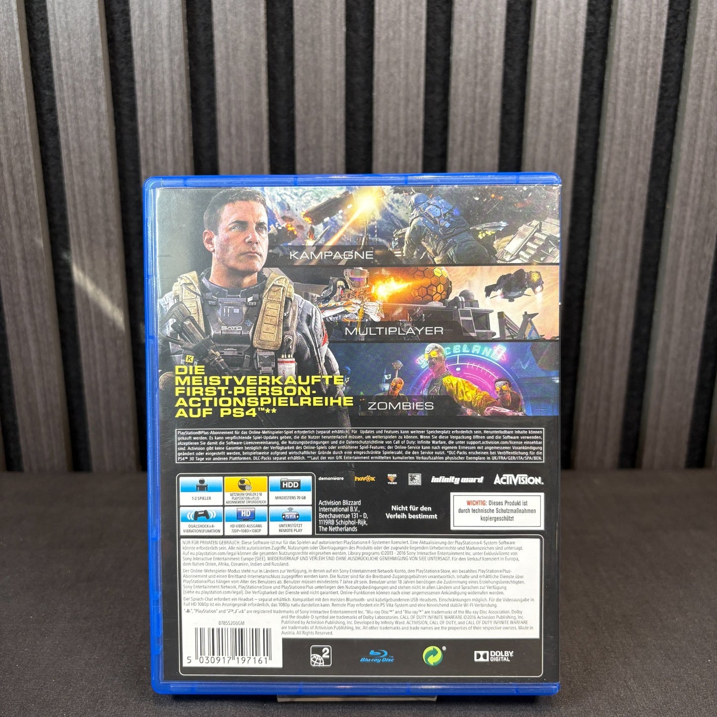 Call of Duty Infinite Warfare PS4 PAL Cover Rückseite Detailansicht sehr gut