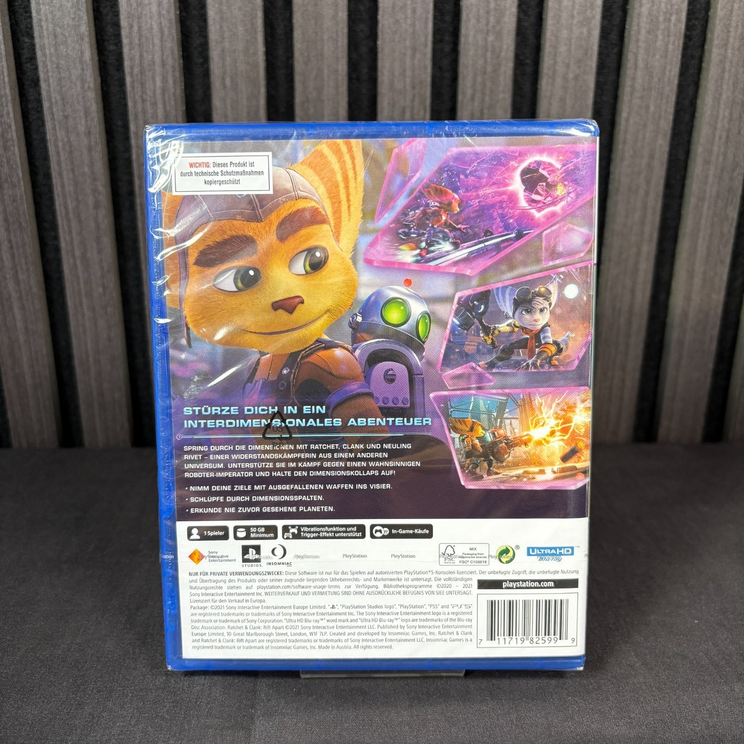 Ratchet and Clank Rift Apart PS5 Hülle Rückseite neu versiegelt PAL