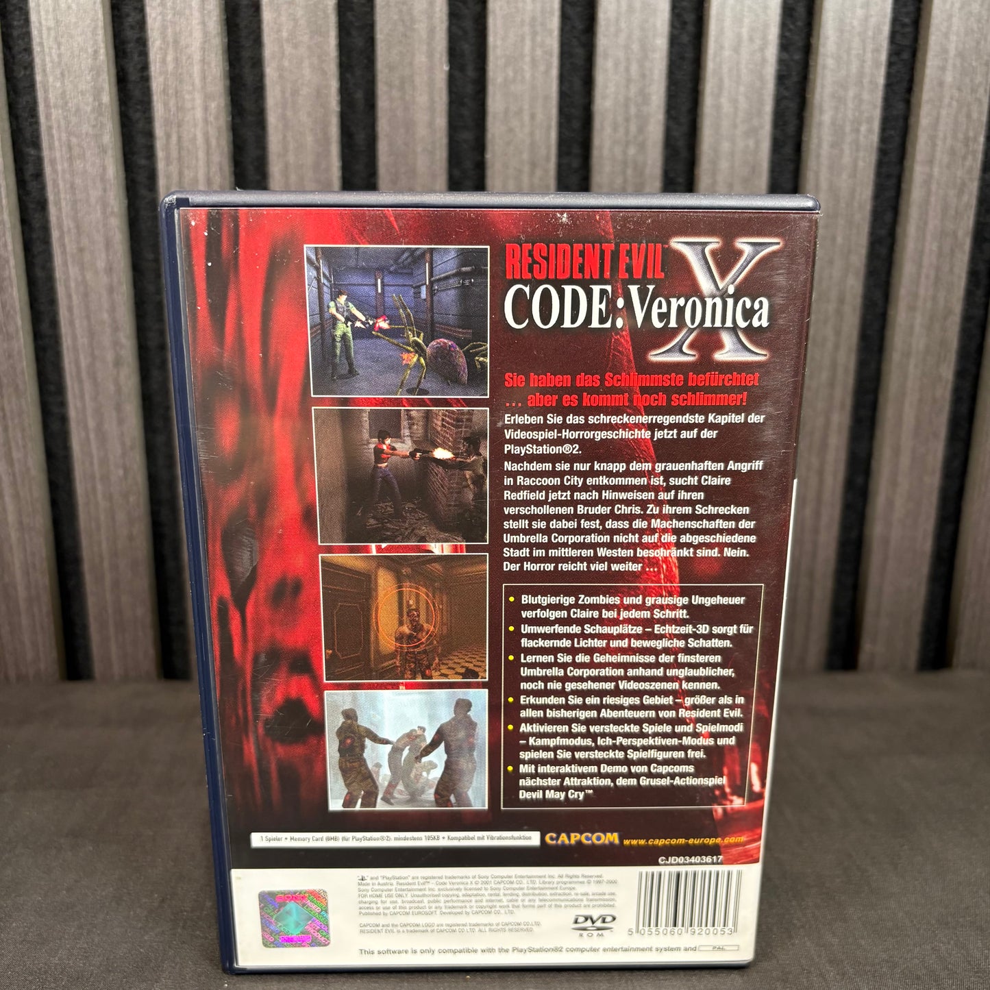 Resident Evil Code Veronica X PS2 Cover Rückseite Inlay