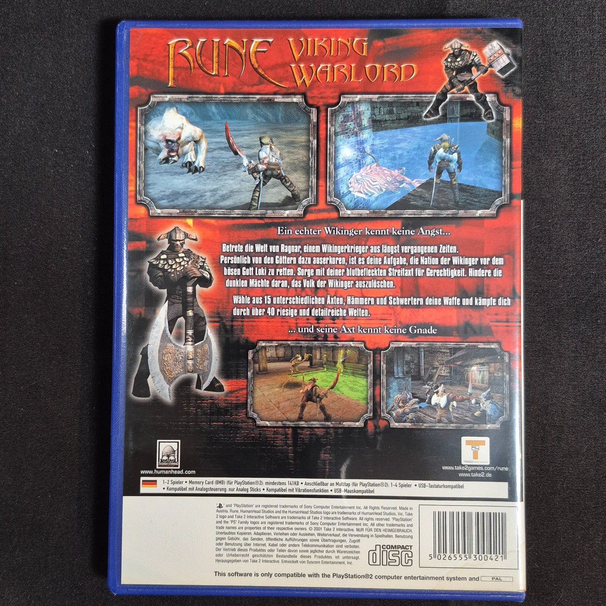 Rune Viking Warlord – PlayStation 2 – Deutsch – Zustand Gut – Rückseite – NEVO Store