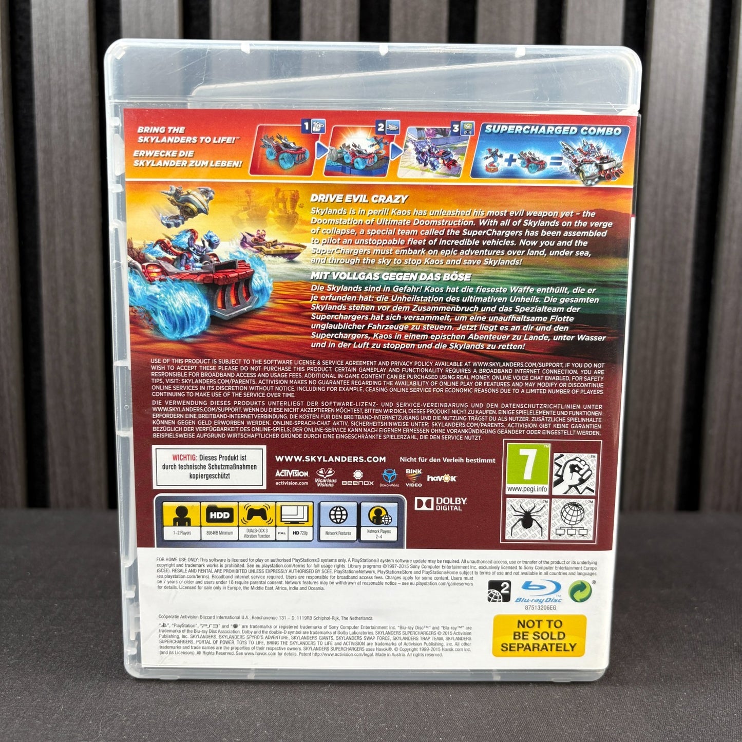Skylanders SuperChargers PS4 Cover Detailansicht Rückseite