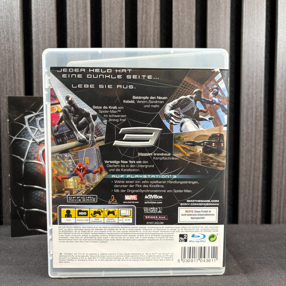 Spider-Man 3 PS3 Cover Rückseite