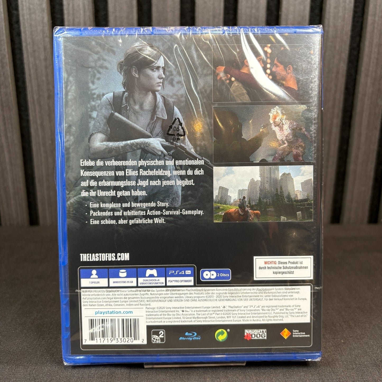 The Last of Us Part II PS4 PAL sealed Cover Rückseite Detailansicht