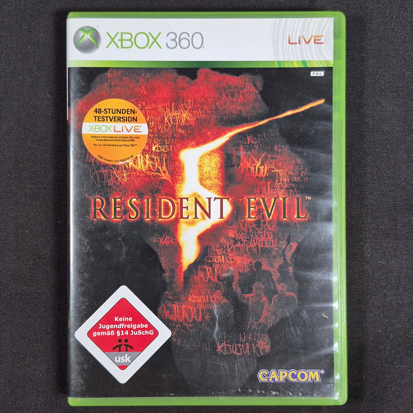 Resident Evil 5 Xbox 360 PAL Deutsch CIB – Vorderseite