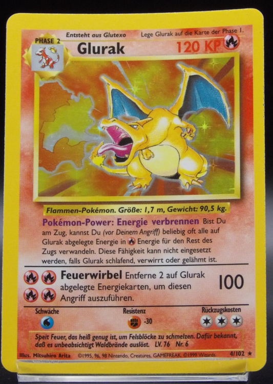 Glurak Base Set Unlimited 4/102 Pokemon Karte Holo | DE