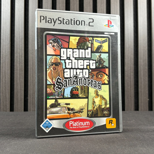 GTA San Andreas PS2 PlayStation 2 Platinum PAL CIB Karte – Originalfoto 1