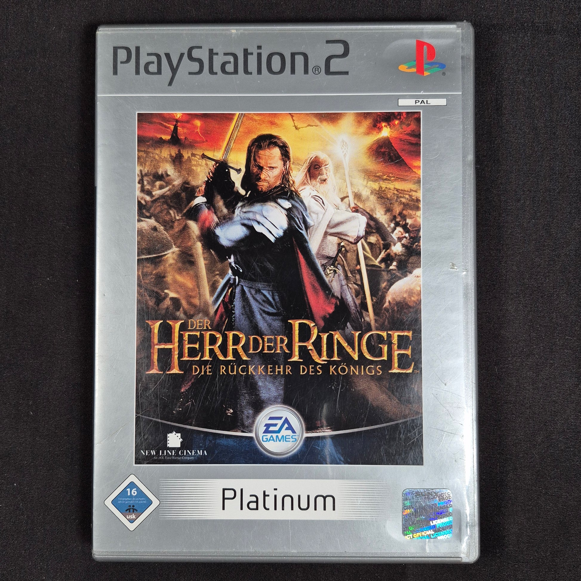 Der Herr der Ringe: Die Rückkehr des Königs PS2 PAL / Europa mit Hülle, Disc und Anleitung – Vorderseite