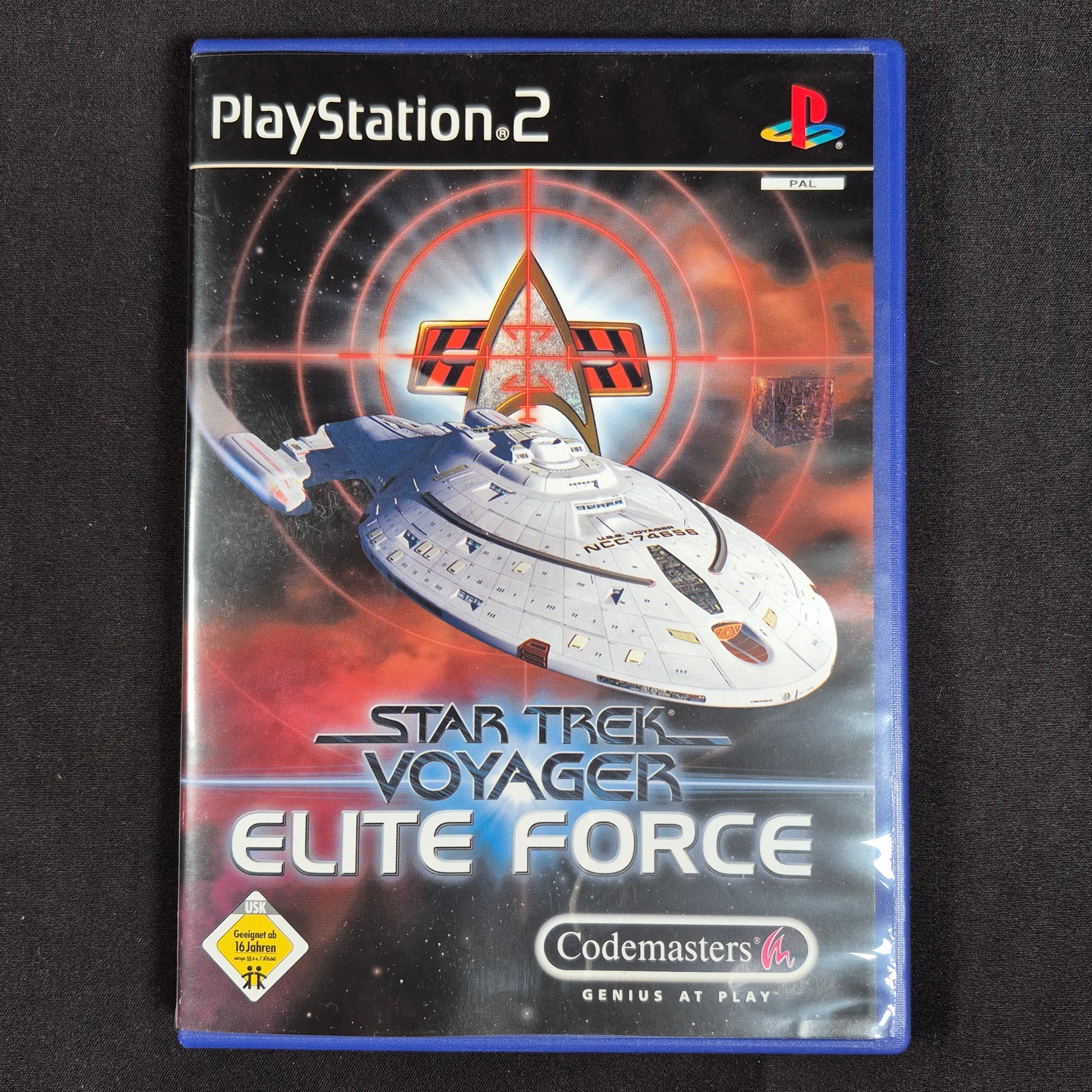 Star Trek: Voyager – Elite Force PS2 PAL / Europa mit Hülle, Disc und Anleitung – Vorderseite