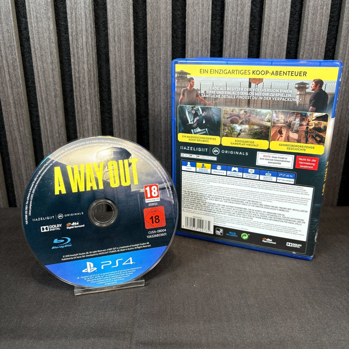 A Way Out PS4 PAL sehr gut gebraucht Rückseite Hülle