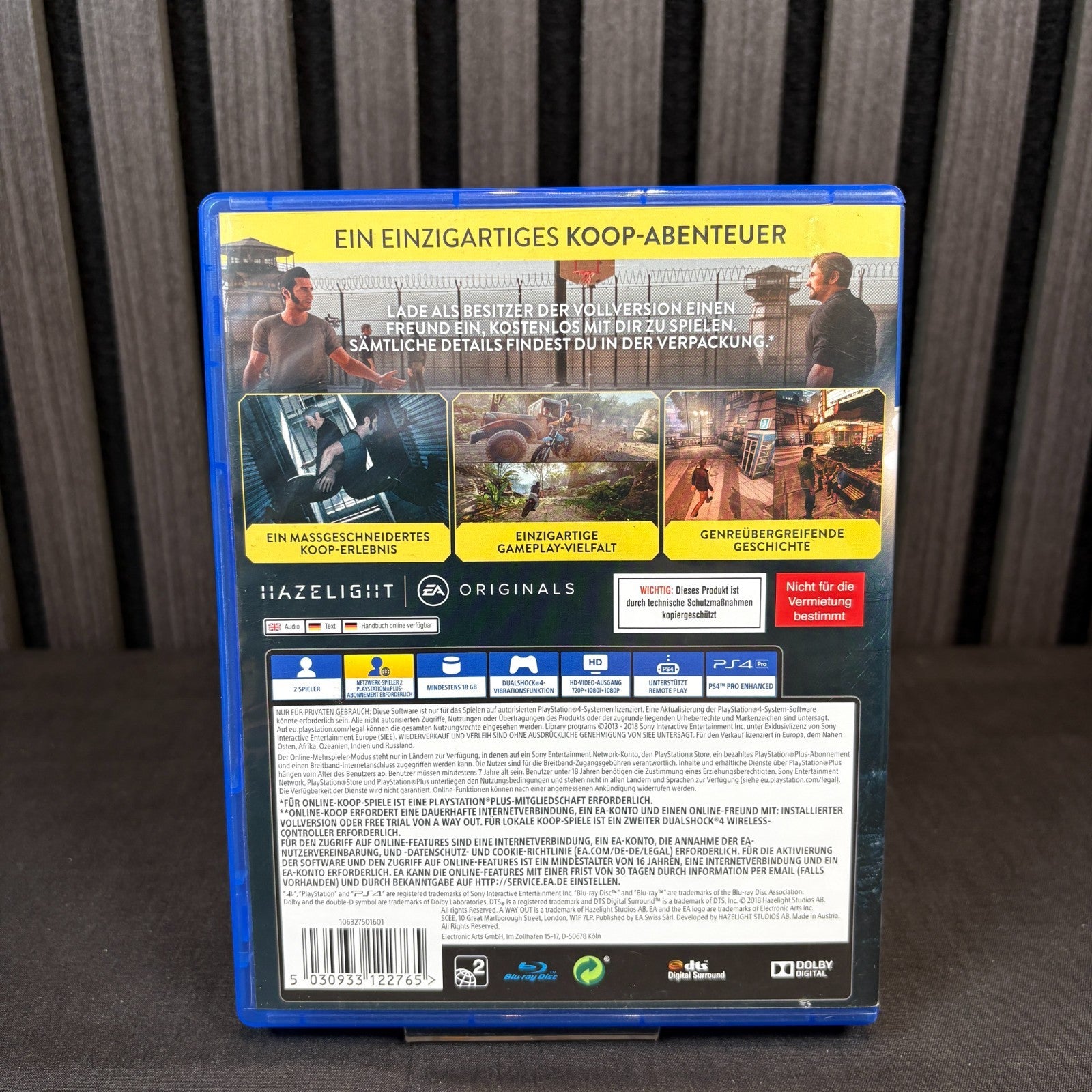 A Way Out PS4 Cover Rückseite Detail Infos