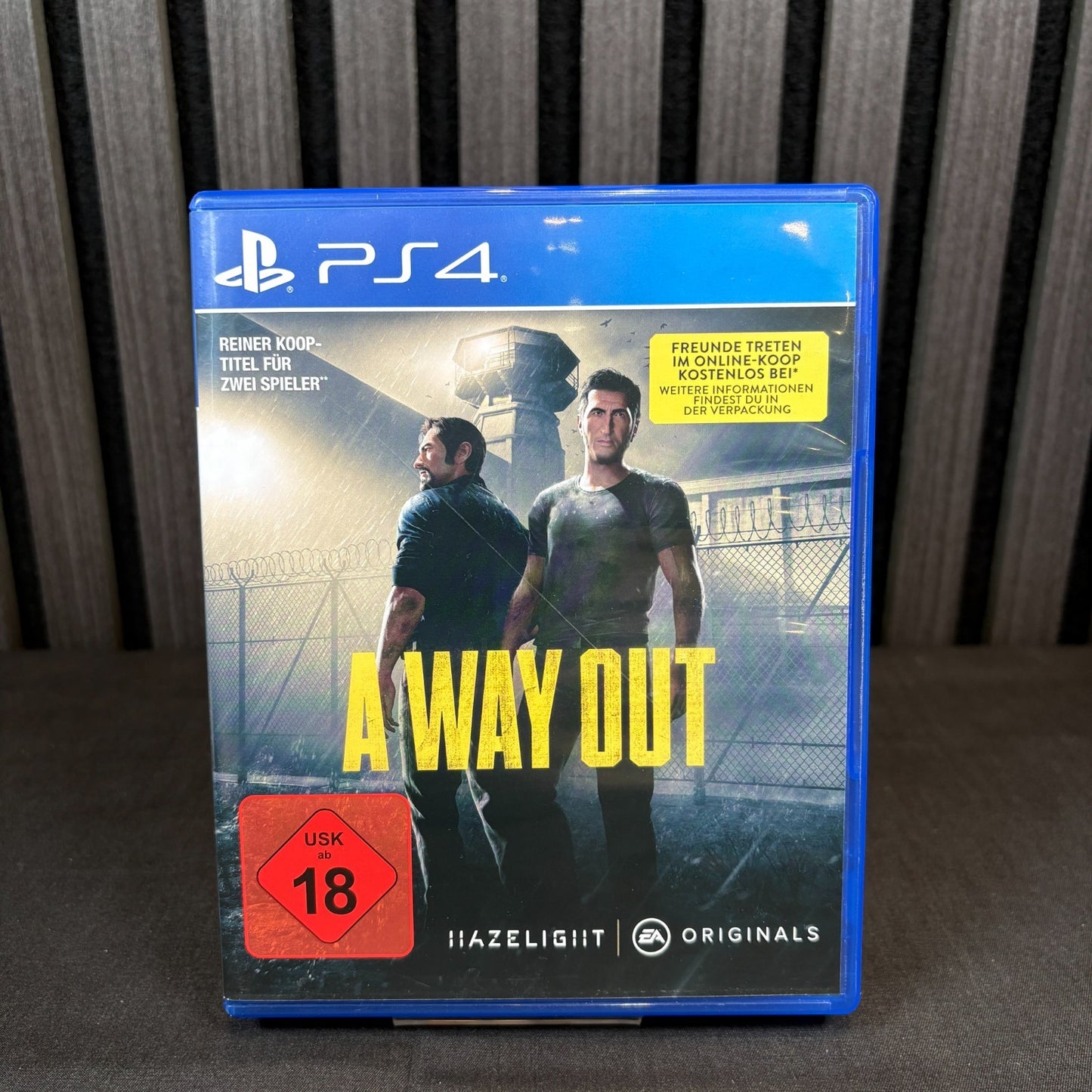 A Way Out PS4 Cover Vorderseite Detailaufnahme