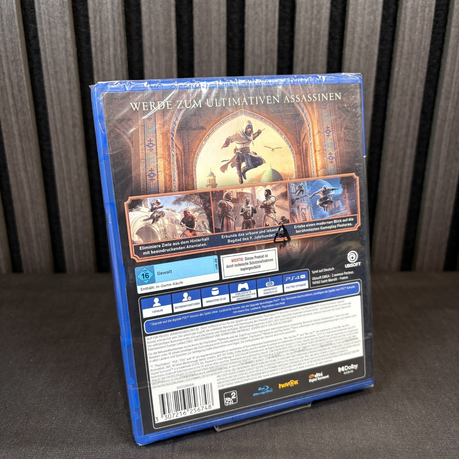 Assassins Creed Mirage PS4 PAL neu ovp versiegelt Rückseite Hülle