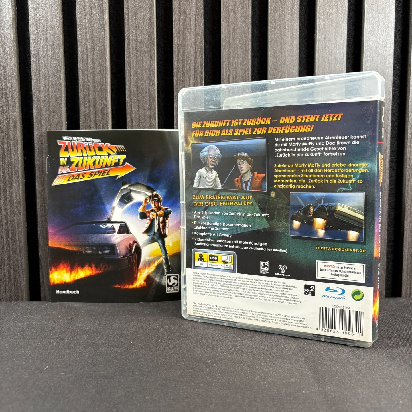 Back to the Future The Game PS3 Originalhülle mit Anleitung Rückseite