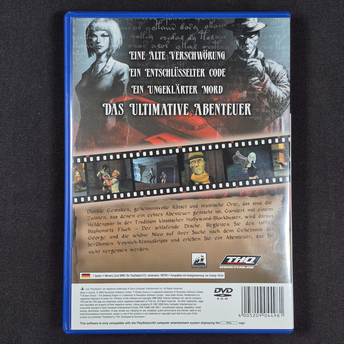 Baphomets Fluch: Der schlafende Drache für PS2 – Produktfoto 2