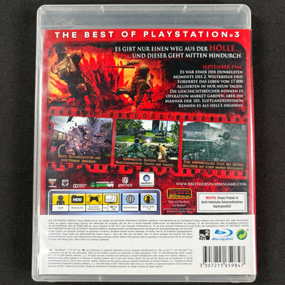 Brothers in Arms Hell’s Highway PS3 Essentials PAL Rückseite mit Spielbeschreibung