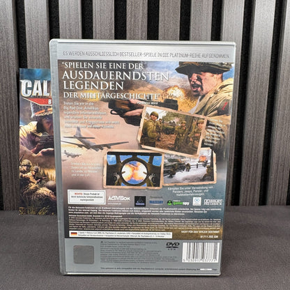 Backcover von Call of Duty 2 Big Red One PS2 Platinum PAL mit USK-Freigabe