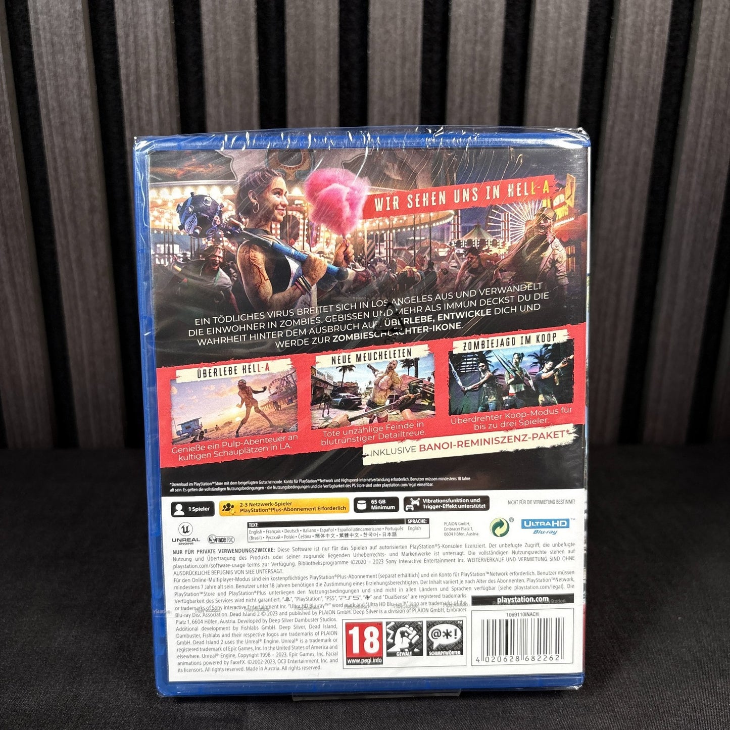Dead Island 2 Day One Edition PS5 Hülle Rückseite Detailaufnahme Neu versiegelt