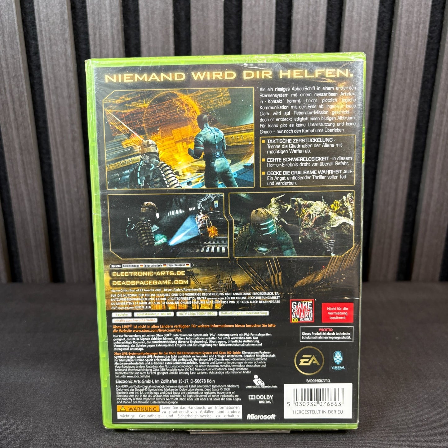 Dead Space Xbox 360 Classics Siegel und Originalfolie Nahaufnahme