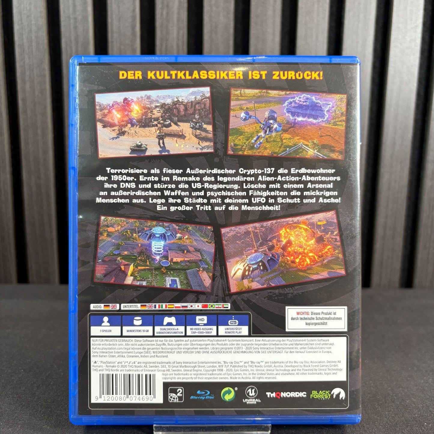 Destroy All Humans PS4 Cover Rückseite
