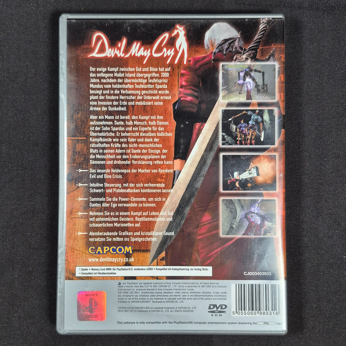 Devil May Cry - Platinum – Sony PlayStation 2 – Deutsch – Zustand Gut – Rückseite – NEVO Store