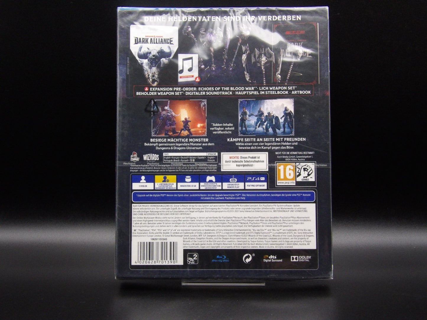 Dungeons & Dragons Dark Alliance Steelbook PS4 Rückseite