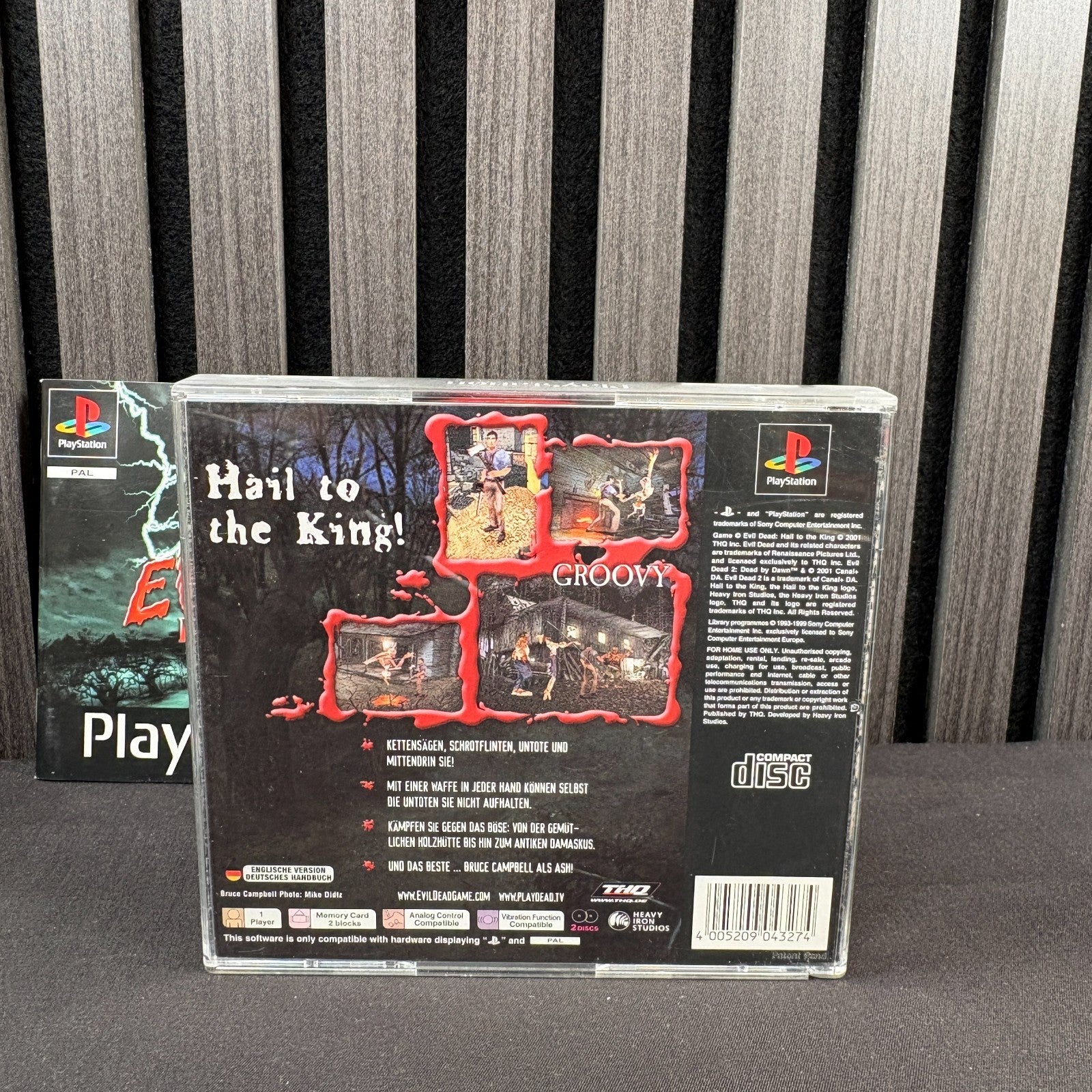 Evil Dead Hail to the King PS1 Rückseite im Detail