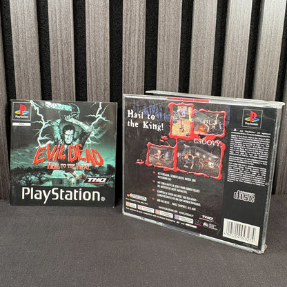 Evil Dead Hail to the King PS1 PAL Rückseite mit Anleitung
