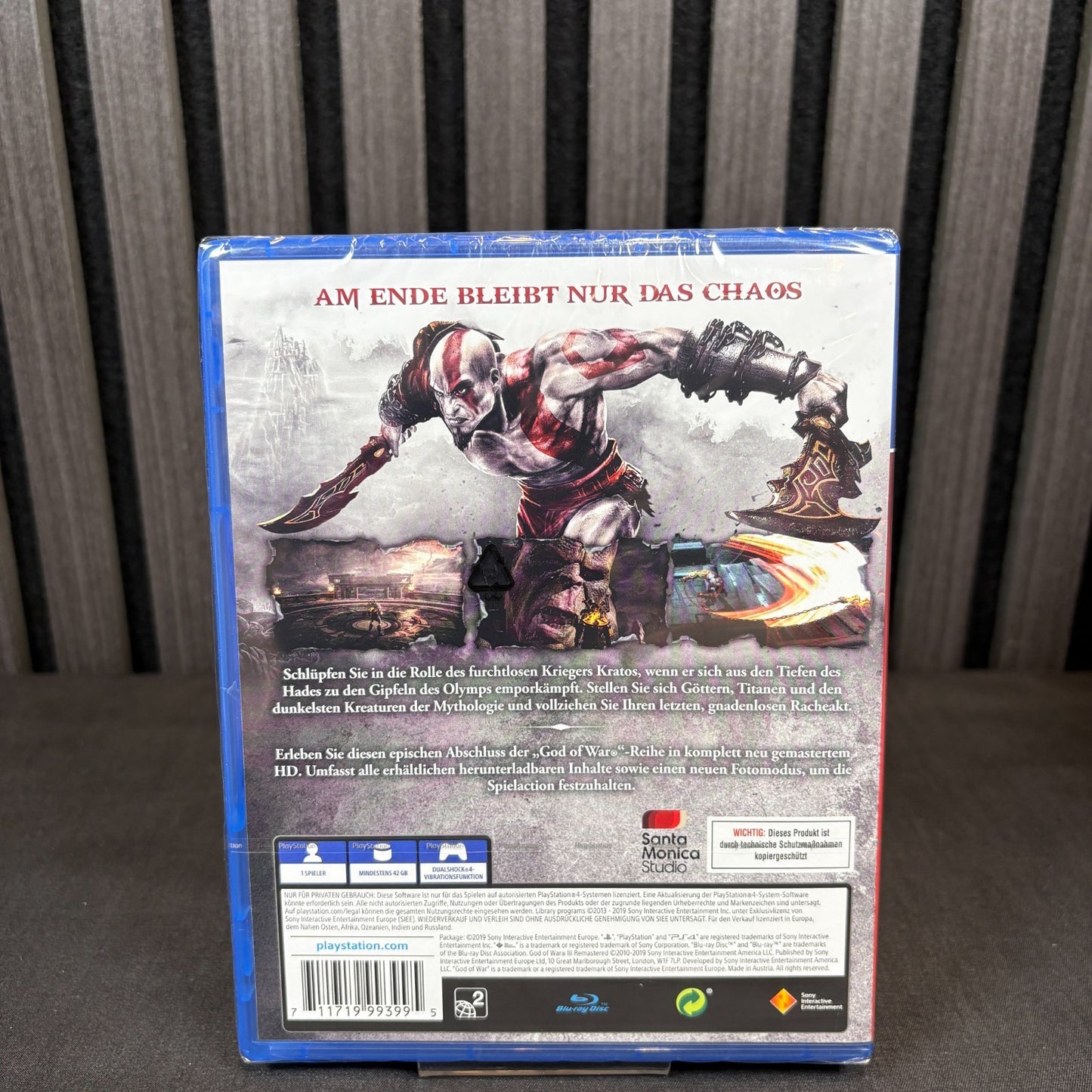 God of War III Remastered für PS4 PAL Cover Rückseite