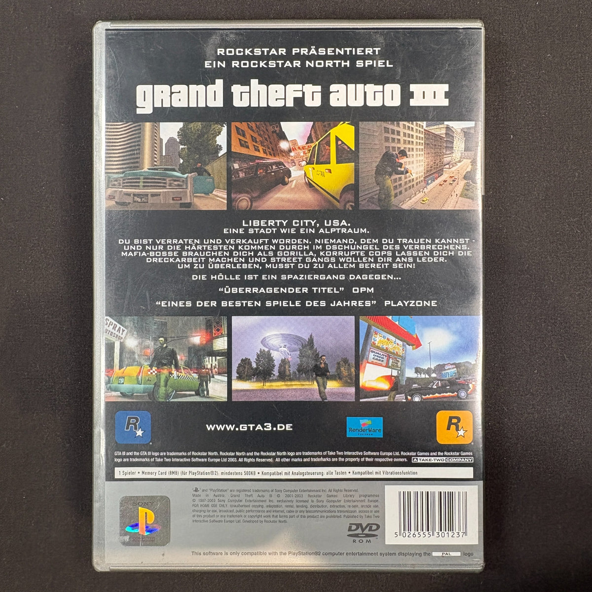 Grand Theft Auto III – Platinum hinten
