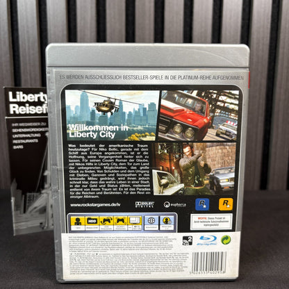 GTA 4 Platinum PS3 Cover Rückseite mit Spielbeschreibung