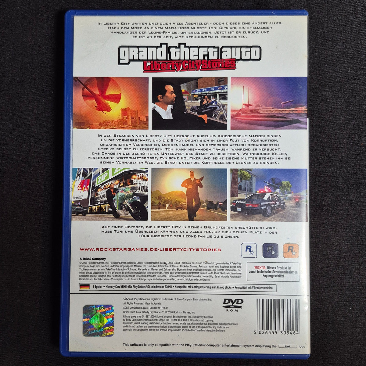 Grand Theft Auto Liberty City Stories – PlayStation 2 – Deutsch – Zustand Gut – Rückseite – NEVO Store