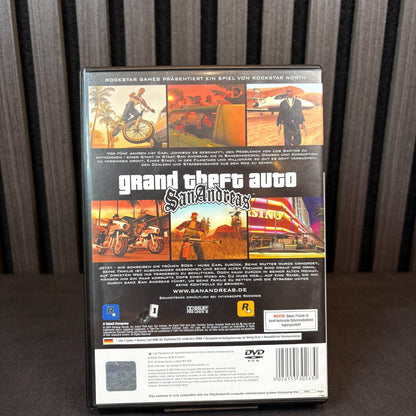 Backcover von GTA San Andreas für PS2 mit Spielinfos