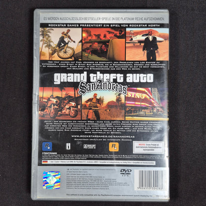 GTA San Andreas PS2 Platinum PAL Originalhülle – Rückseite mit EAN