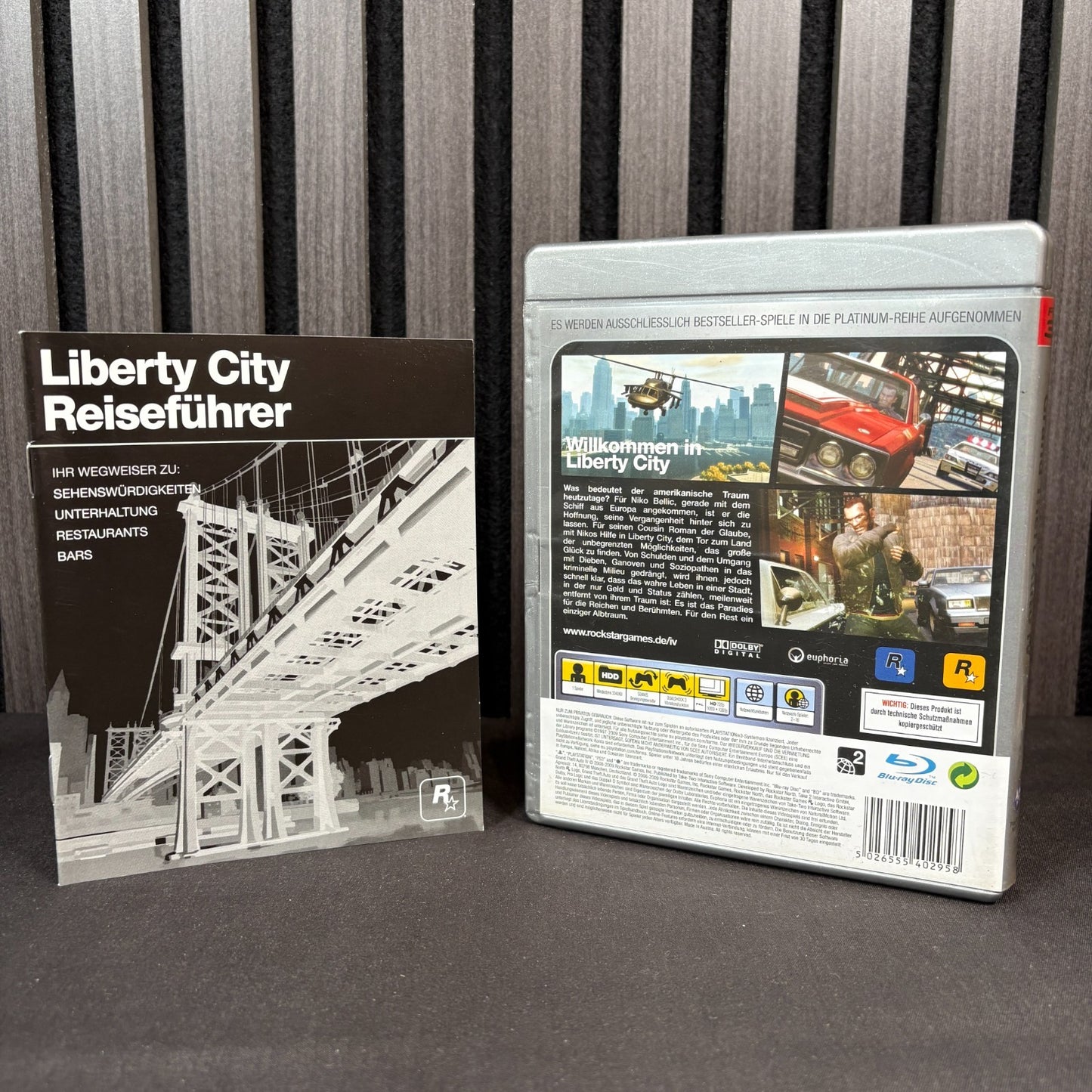 GTA V Platinum PS3 Originalhülle mit Anleitung und Karte Rückseite
