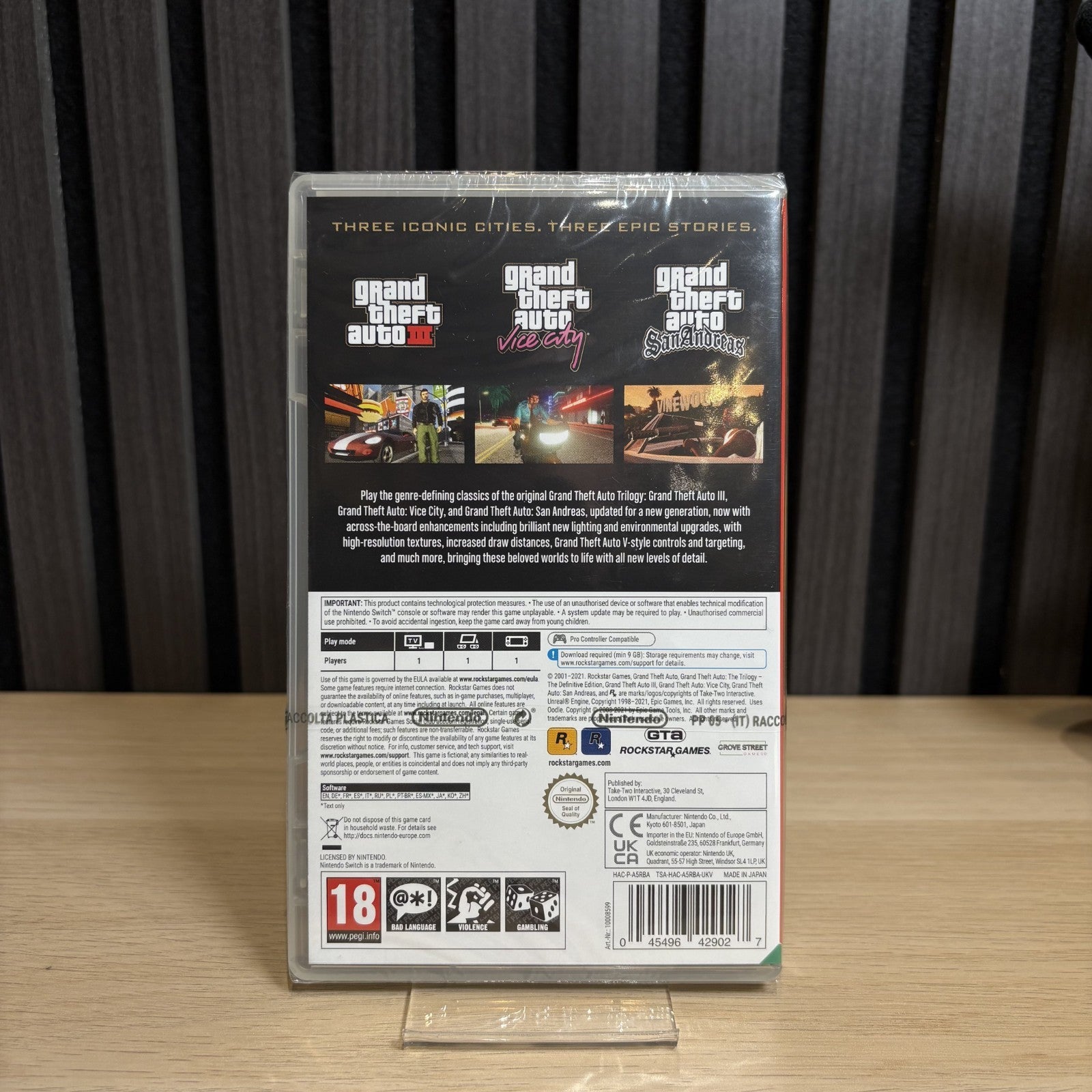 GTA Trilogy Definitive Edition Nintendo Switch Cover Rückseite