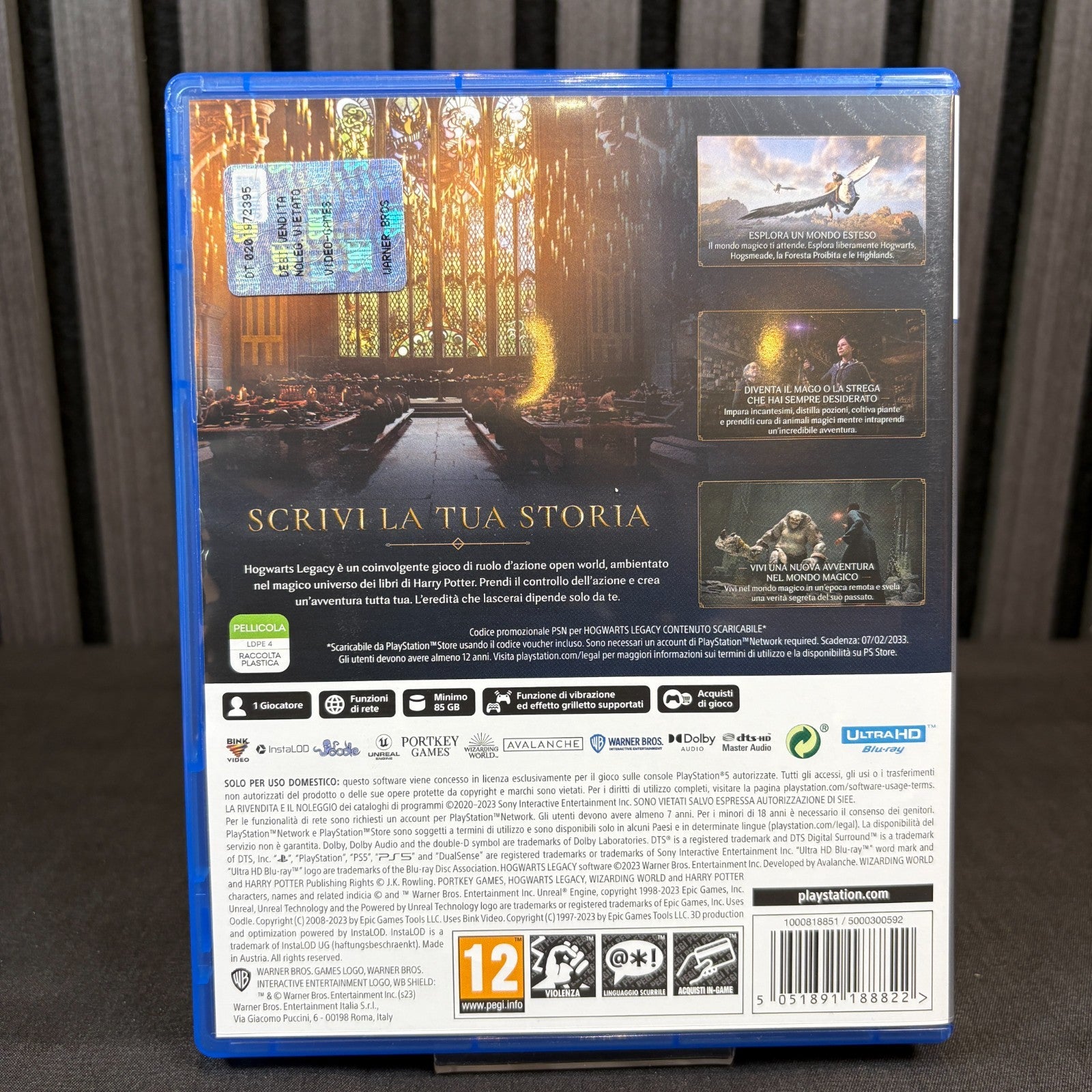 Hogwarts Legacy PS5 EU Cover Rückseite Detailansicht sehr gut