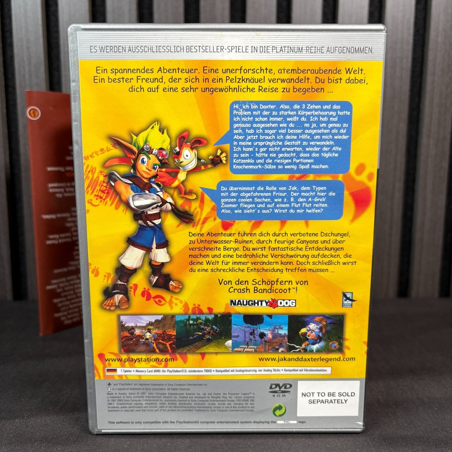 Jak and Daxter The Precursor Legacy Platinum PS2 Cover Rückseite
