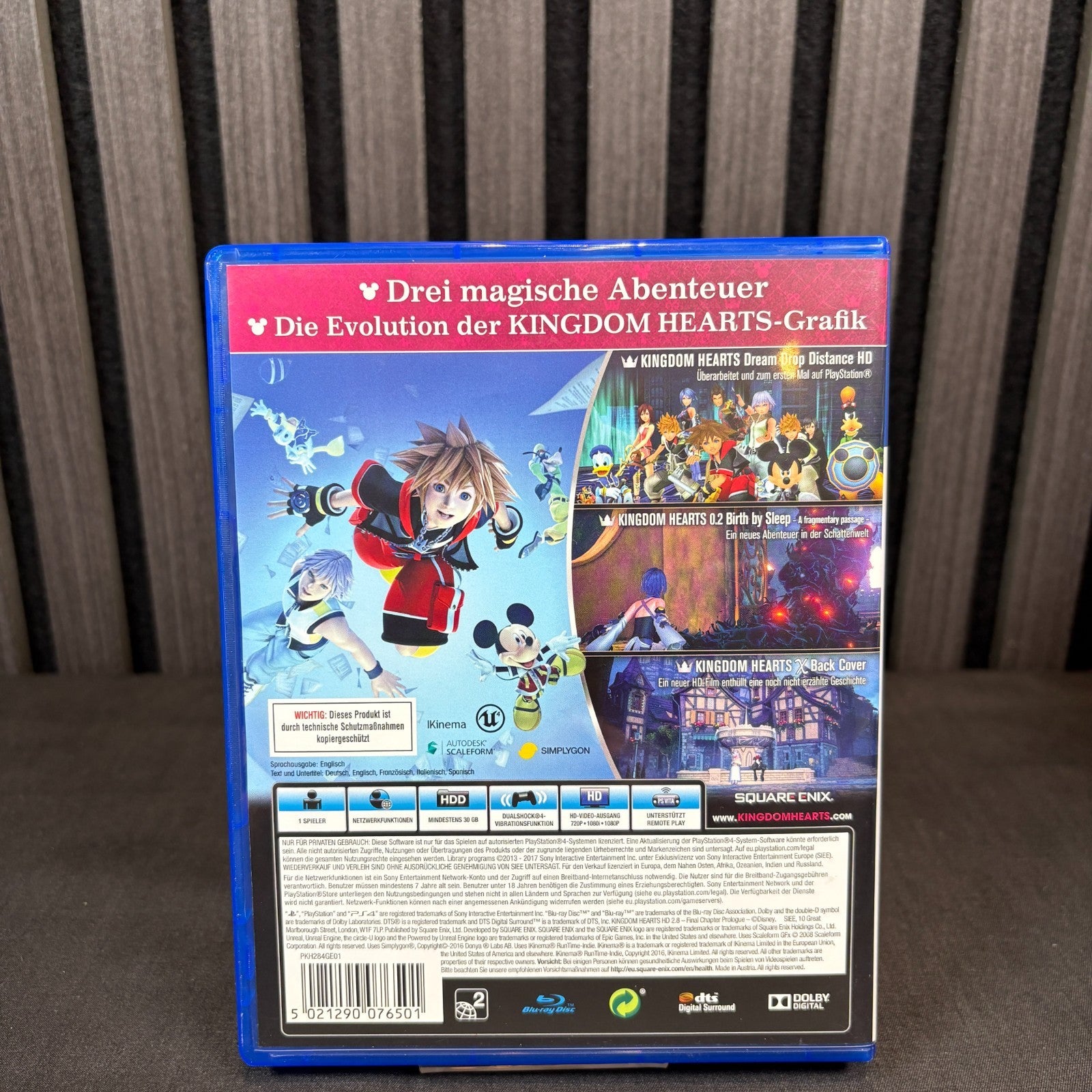 Kingdom Hearts HD 2.8 Final Chapter Prologue PS4 Cover Rückseite