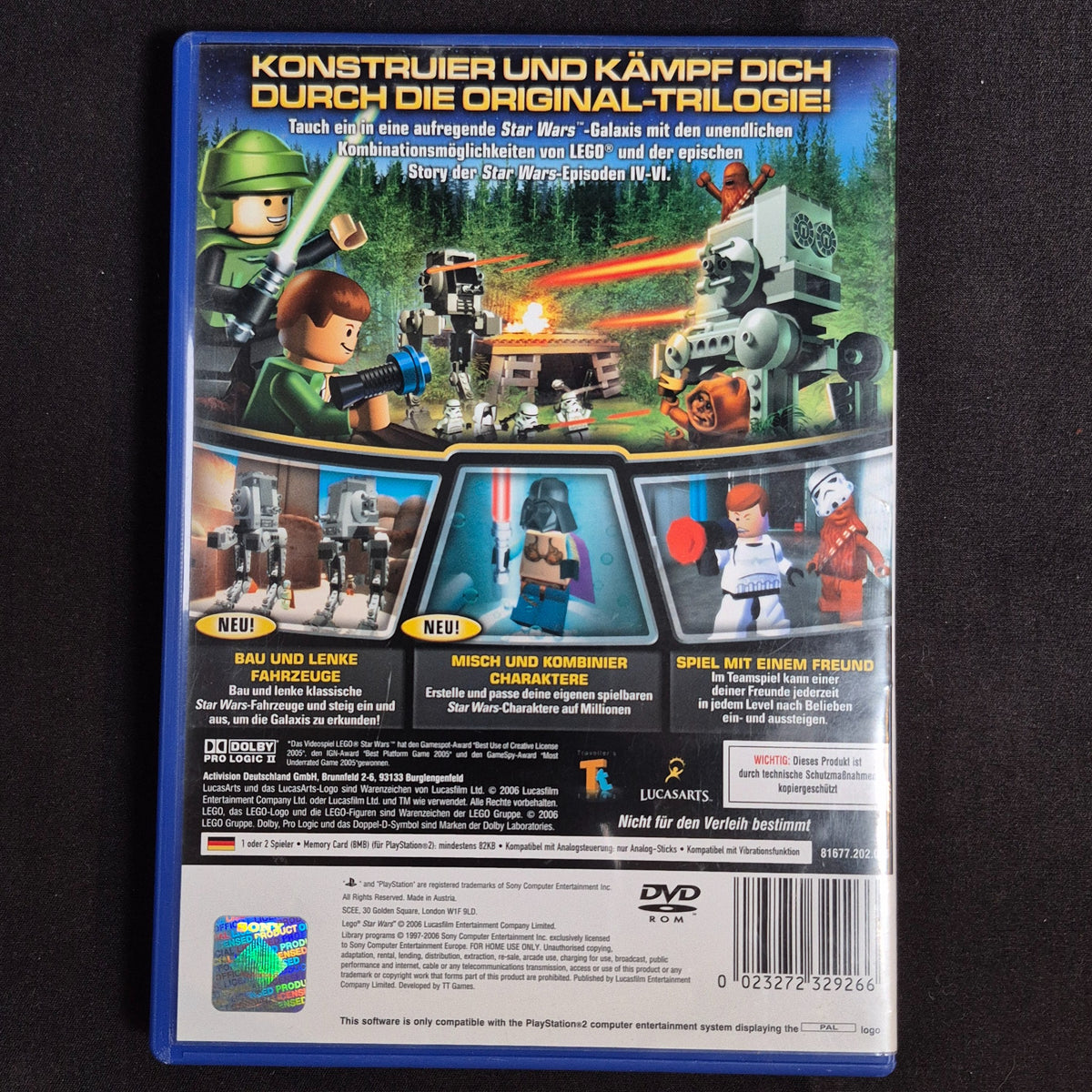 LEGO Star Wars II Die klassische Trilogie – PlayStation 2 – Deutsch – Zustand Gut – Rückseite – NEVO Store