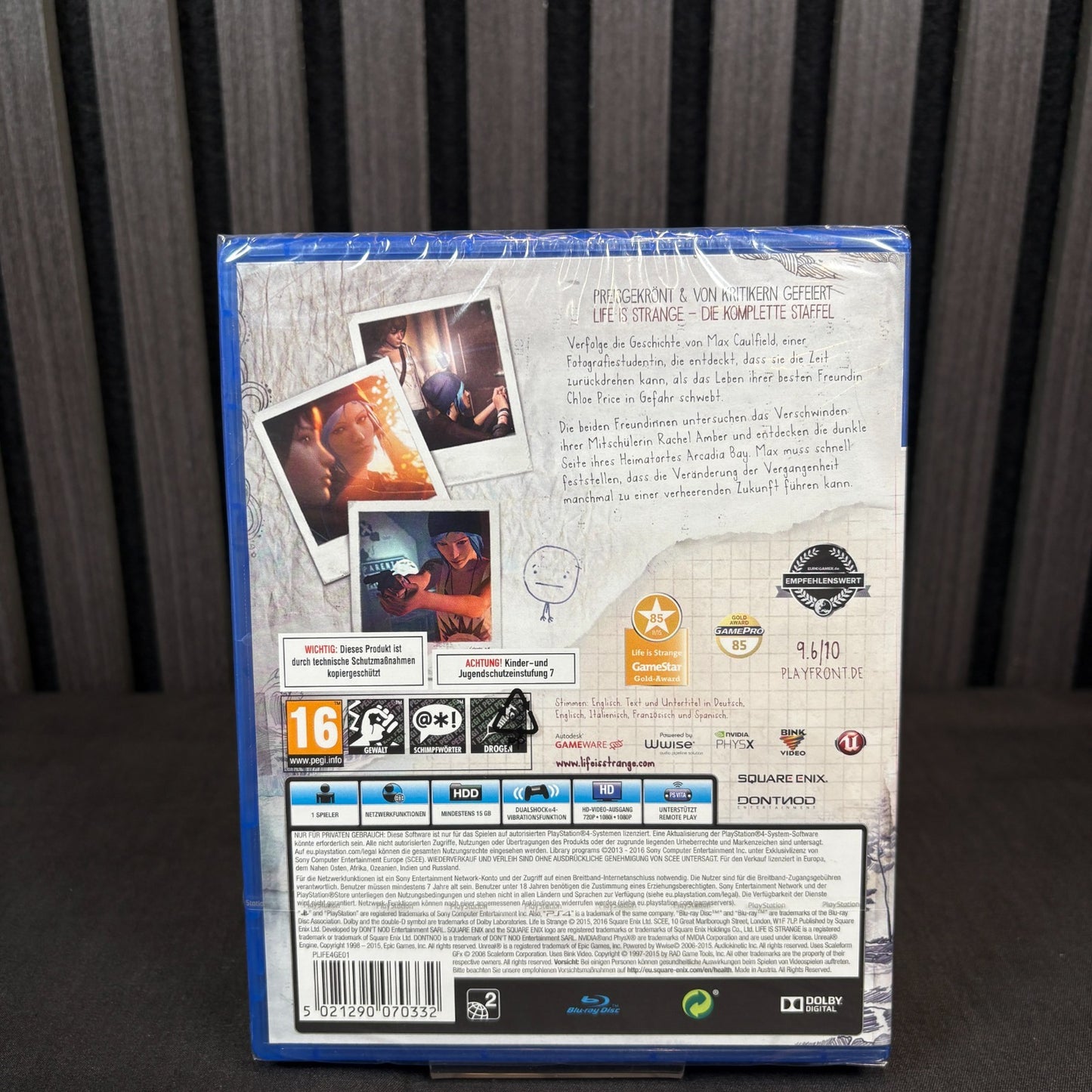 Life is Strange PS4 Hülle Rückseite Detailaufnahme Neu versiegelt