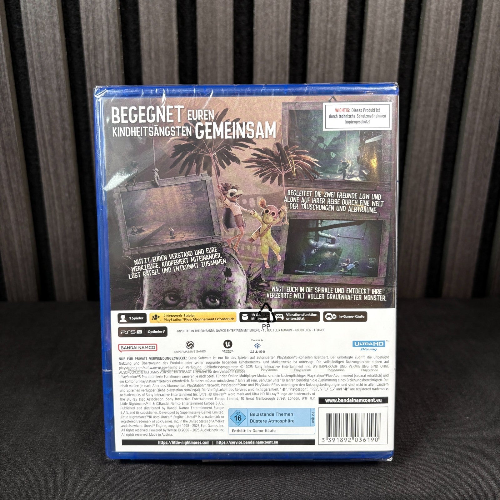 Little Nightmares 3 PS5 Hülle Rückseite neu versiegelt PAL