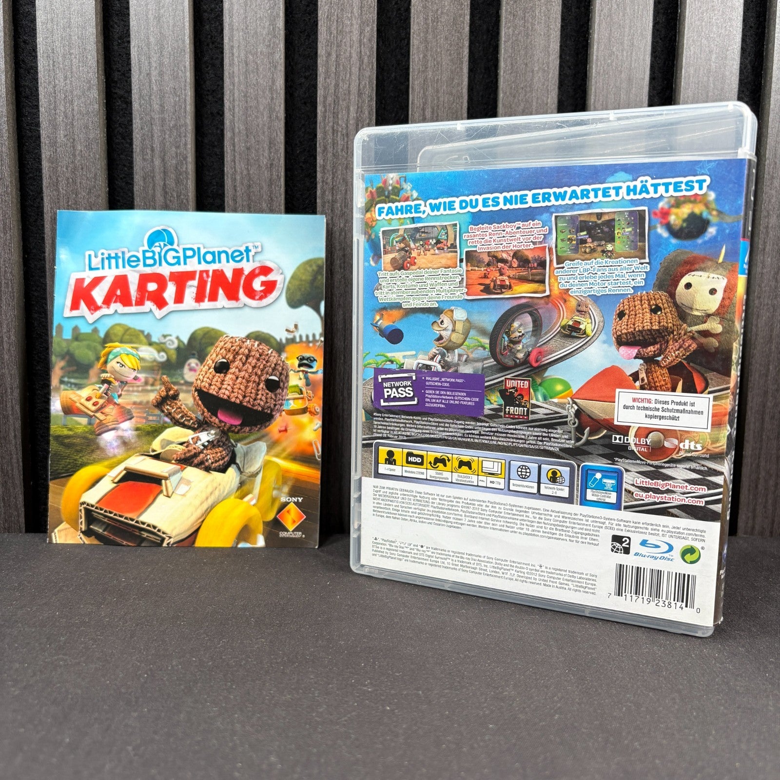 LittleBigPlanet Karting PS3 PAL Rückseite der Originalhülle