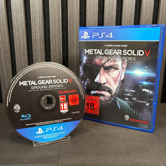 Metal Gear Solid V Ground Zeroes PS4 PAL Spiel sehr gut Frontansicht mit Hülle