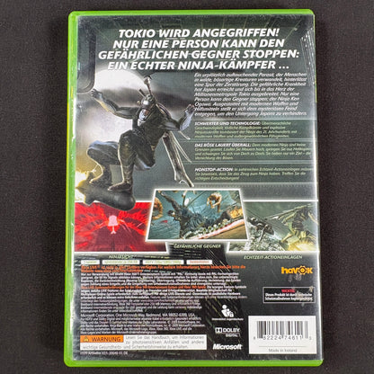 Ninja Blade Xbox 360 PAL deutsche Version Rückseite mit Spielbeschreibung