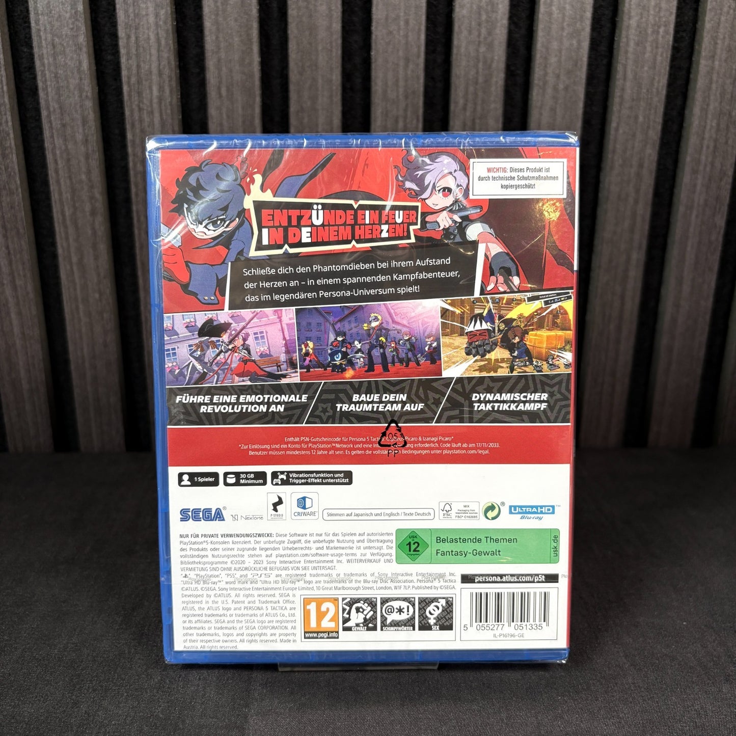 Persona 5 Tactica PS5 Hülle Rückseite neu versiegelt PAL