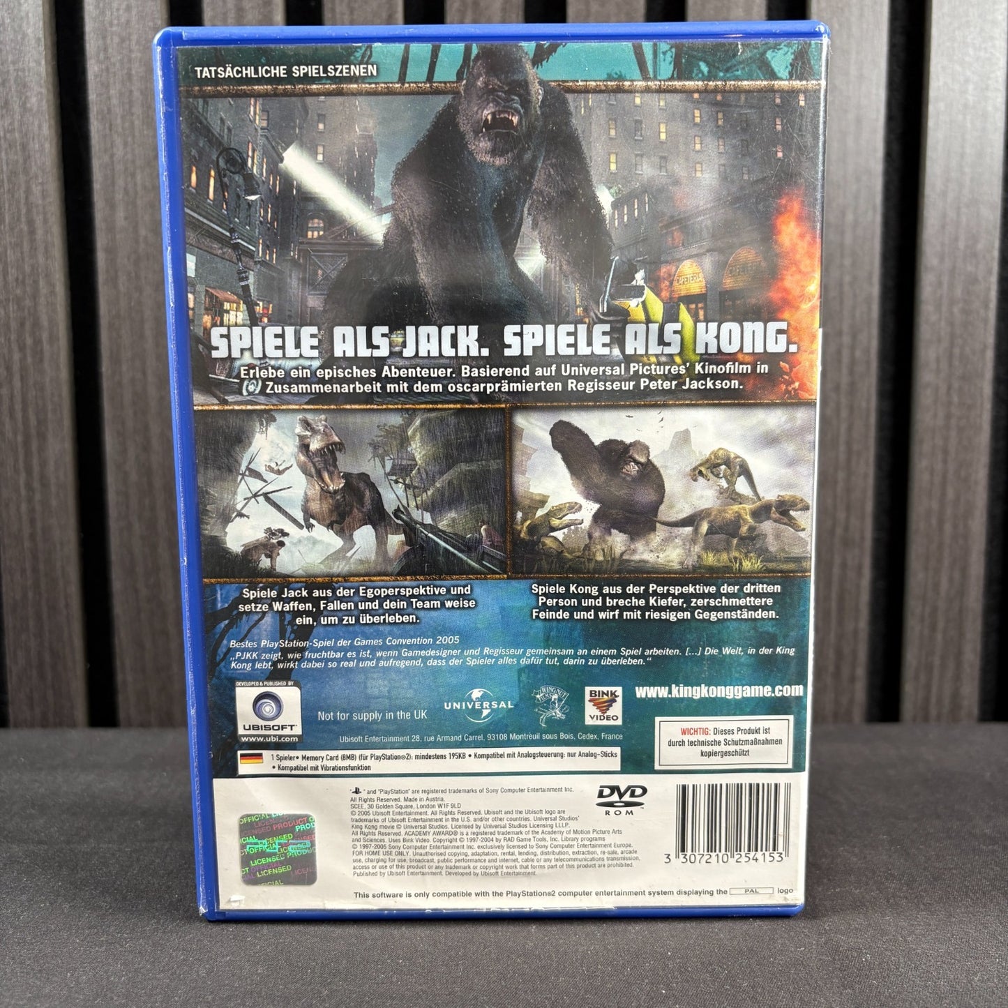 Peter Jacksons King Kong PS2 Cover Rückseite
