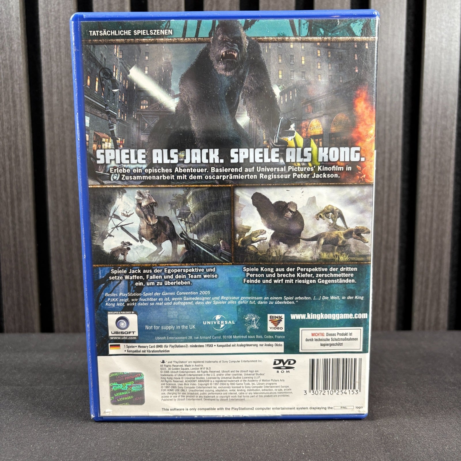 Peter Jacksons King Kong PS2 Cover Rückseite