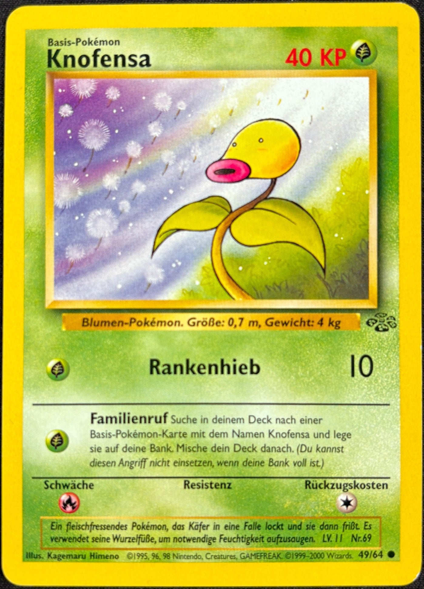 Pokémon Knofensa 49/64 Dschungel Deutsch – Vorderseite
